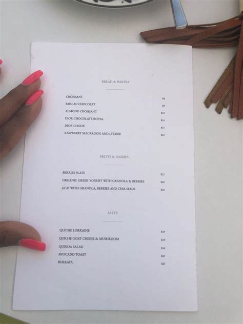 miami dior cafe|dior cafe miami menu prices.